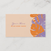 Pix Dezines Monstera, Retro-tropisches Blattwerk Visitenkarte (Rückseite)