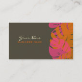 Pix Dezines Monstera, Retro-tropisches Blattwerk Visitenkarte (Rückseite)