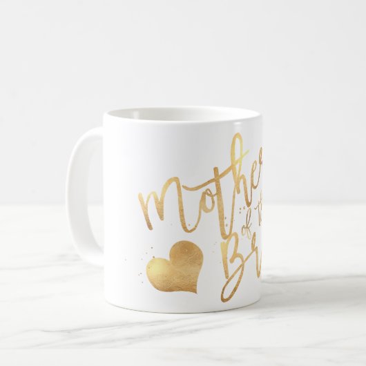 Pix Dezines Mutter von Bride/Imitats Gold Script Kaffeetasse (Vorderseite Links)