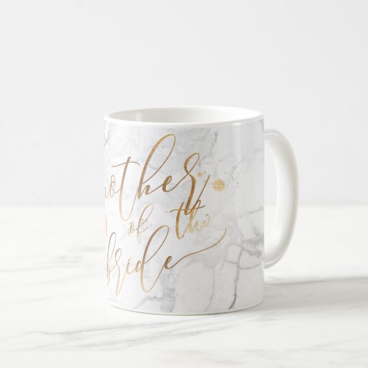 Pix Dezines Mutter von Bride/Imitats Gold-Script-M Kaffeetasse (VorderseiteRechts)