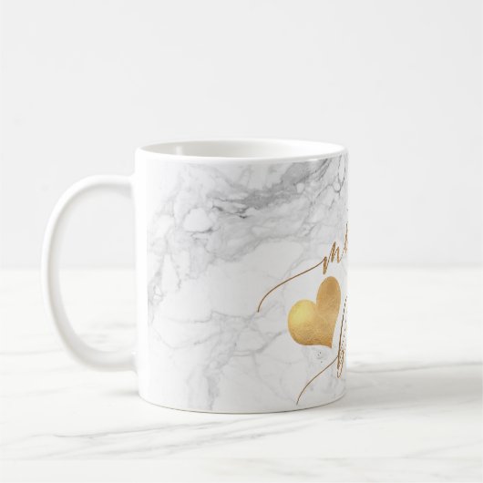 Pix Dezines Mutter von Bride/Imitats Gold-Script-M Kaffeetasse (Links)