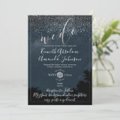 Pix Dezines Night Sky|Out Door Wedding Einladung (Stehend Vorderseite)