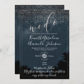 Pix Dezines Night Sky|Out Door Wedding Einladung (Vorne/Hinten)