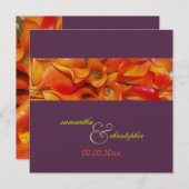 Pix Dezines ORANGE CALLA LILY/LUXE PEARL PAPIER Einladung (Vorne/Hinten)