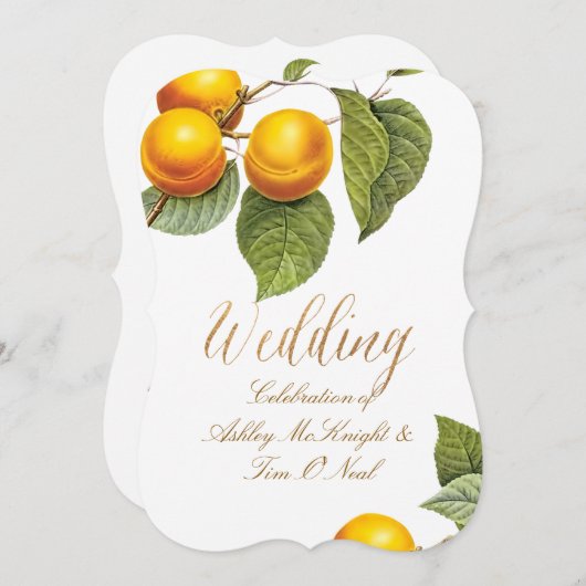 Pix Dezines Orchard/Pfirsiche/Redoute Einladung (Vorne/Hinten)