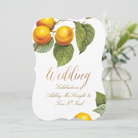 Pix Dezines Orchard/Pfirsiche/Redoute Einladung (Stehend Vorderseite)