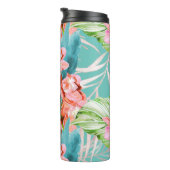 Pix Dezines Orchid Isle, Orange Cymbidium, Aquamar Thermosbecher (Nach rechts gedreht)