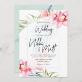 Pix Dezines Orchid Isle, Tropische Hochzeit Einladung (Vorne/Hinten)