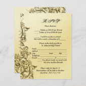 Pix Dezines Ornamental Rustic Gold Wirbel Ankündigung (Vorne/Hinten)