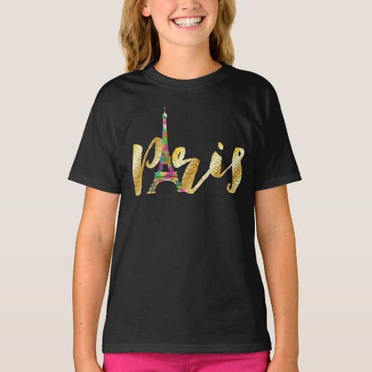 Pix Dezines paris, Neoneiffelturm T-Shirt (Vorderseite)