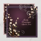 Pix Dezines Peach Sakura, Einladungen zur Hochzeit (Vorne/Hinten)