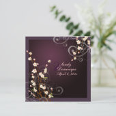 Pix Dezines Peach Sakura, Einladungen zur Hochzeit (Stehend Vorderseite)