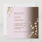Pix Dezines Peach Sakura, Einladungen zur Hochzeit (Rückseite)