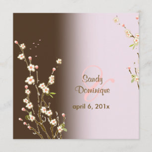Pix Dezines Peach Sakura, Einladungen zur Hochzeit