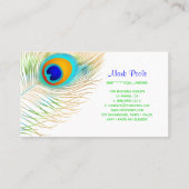 Pix Dezines Peacock Aqua Blau/DIY Kobalt Hintergru Visitenkarte (Rückseite)