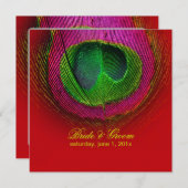 Pix Dezines Pfauenauge/rot+grün Einladung (Vorne/Hinten)