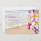 Pix Dezines pink plumeria lei/strand Einladung (Rückseite)