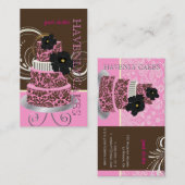 Pix Dezines Pink Schokolade Damaskus Kuchen/Pâtiss Visitenkarte (Vorne/Hinten)