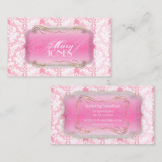 Pix Dezines Pique Vintag Damaskus Visitenkarte (Vorne/Hinten)