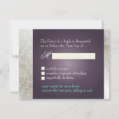 Pix Dezines plum+silber uAwg, Dolcè-Damast RSVP Karte (Rückseite)