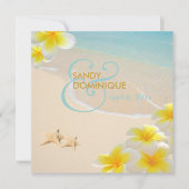 Pix Dezines PLUMERIA LEI/STRAND/STARFISH Einladung (Vorderseite)