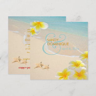 Pix Dezines PLUMERIA LEI/STRAND/STARFISH Einladung