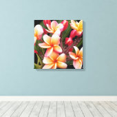 Pix Dezines Plumeria/Penang Peach Leinwanddruck (Insitu (Holzboden))