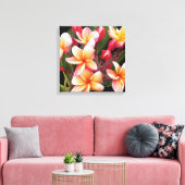Pix Dezines Plumeria/Penang Peach Leinwanddruck (Insitu (Wohnzimmer))