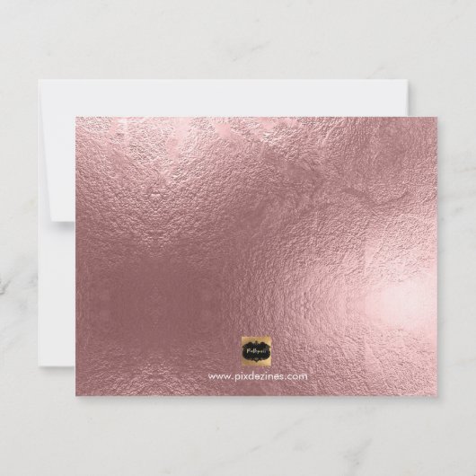 Pix Dezines Probe Dinner/Rose Gold Spitzen/Marmor Einladung (Rückseite)