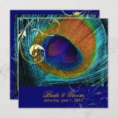 Pix Dezines Psychedelic Peacock eye/Kobalt blue Einladung (Vorne/Hinten)