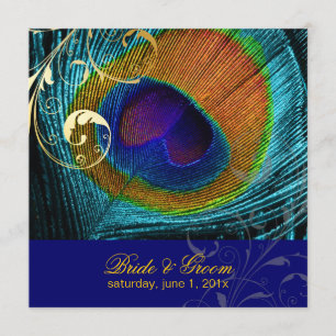 Pix Dezines Psychedelic Peacock eye/Kobalt blue Einladung
