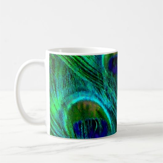 Pix Dezines Psychedelic Peacock Feather Kaffeetasse (Links)