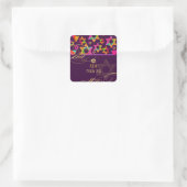 Pix Dezines Psychedelic Stars/Bat Mitzvah Quadratischer Aufkleber (Tasche)
