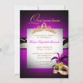 Pix Dezines Quincenera/Magenta Zebra/DIY Farbe!! Einladung (Rückseite)