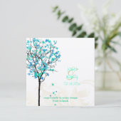 Pix Dezines retro elektrische blaue Ahornbäume Einladung (Stehend Vorderseite)