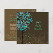 Pix Dezines retro elektrische blaue Ahornbäume Einladung (Vorne/Hinten)