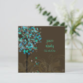 Pix Dezines retro elektrische blaue Ahornbäume Einladung (Stehend Vorderseite)