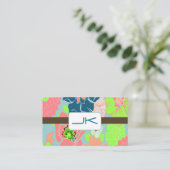 Pix Dezines Retro Florals/DIY Hintergrund Visitenkarte (Stehend Vorderseite)