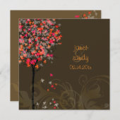 Pix Dezines Retro-Rosa Ahornbäume Einladung (Vorne/Hinten)