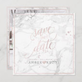 Pix Dezines RETT DATE|BLUSH PINK FUN SCRIPT+MARBLE Save The Date (Vorne/Hinten)