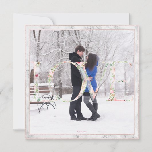 Pix Dezines RETT DATE|BLUSH PINK FUN SCRIPT+MARBLE Save The Date (Rückseite)