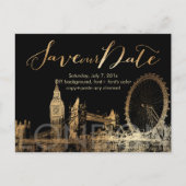 Pix Dezines/Rett Date/Gold/London Skyline Ankündigungspostkarte (Vorderseite)