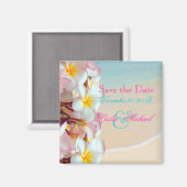 Pix Dezines Rett Date, Pink Plumeria Lei+Beach Magnet (Vorderseite/Rückseite)