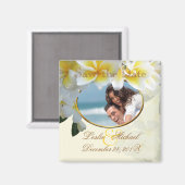 Pix Dezines Rett Date, Plumeria Lei Magnet (Vorderseite/Rückseite)