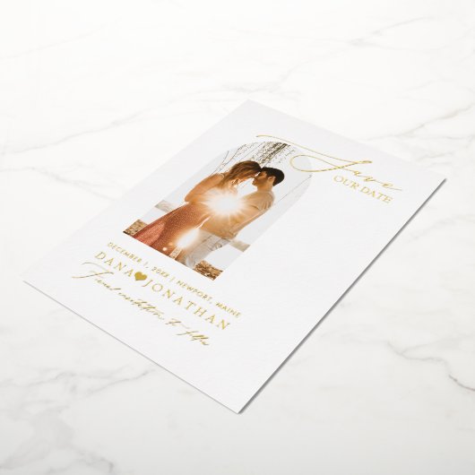 Pix Dezines Rettete unser Date Luxe Calligraphie Folieneinladung (Gedreht)