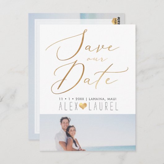 Pix Dezines Rettete unser Datum, Imitate Goldkalli Postkarte (Vorne/Hinten)