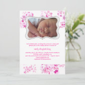 Pix Dezines Rosa Toile/Geburtsankündigung/Dusche Einladung (Stehend Vorderseite)