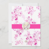 Pix Dezines Rosa Toile/Geburtsankündigung/Dusche Einladung (Rückseite)