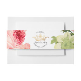 Pix Dezines Rose Garten/Imitat Goldkronen Einladungsbanderole