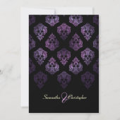 Pix Dezines Rossellini Damask, Lavendel/Schwarz Einladung (Vorderseite)